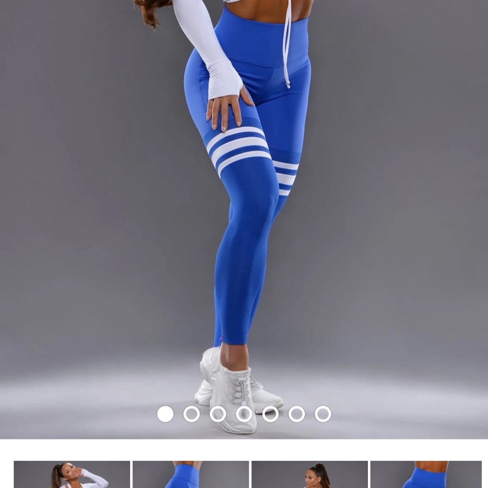 Bombshell Sportswear Thigh High Solid Legging Royal Blue Size L